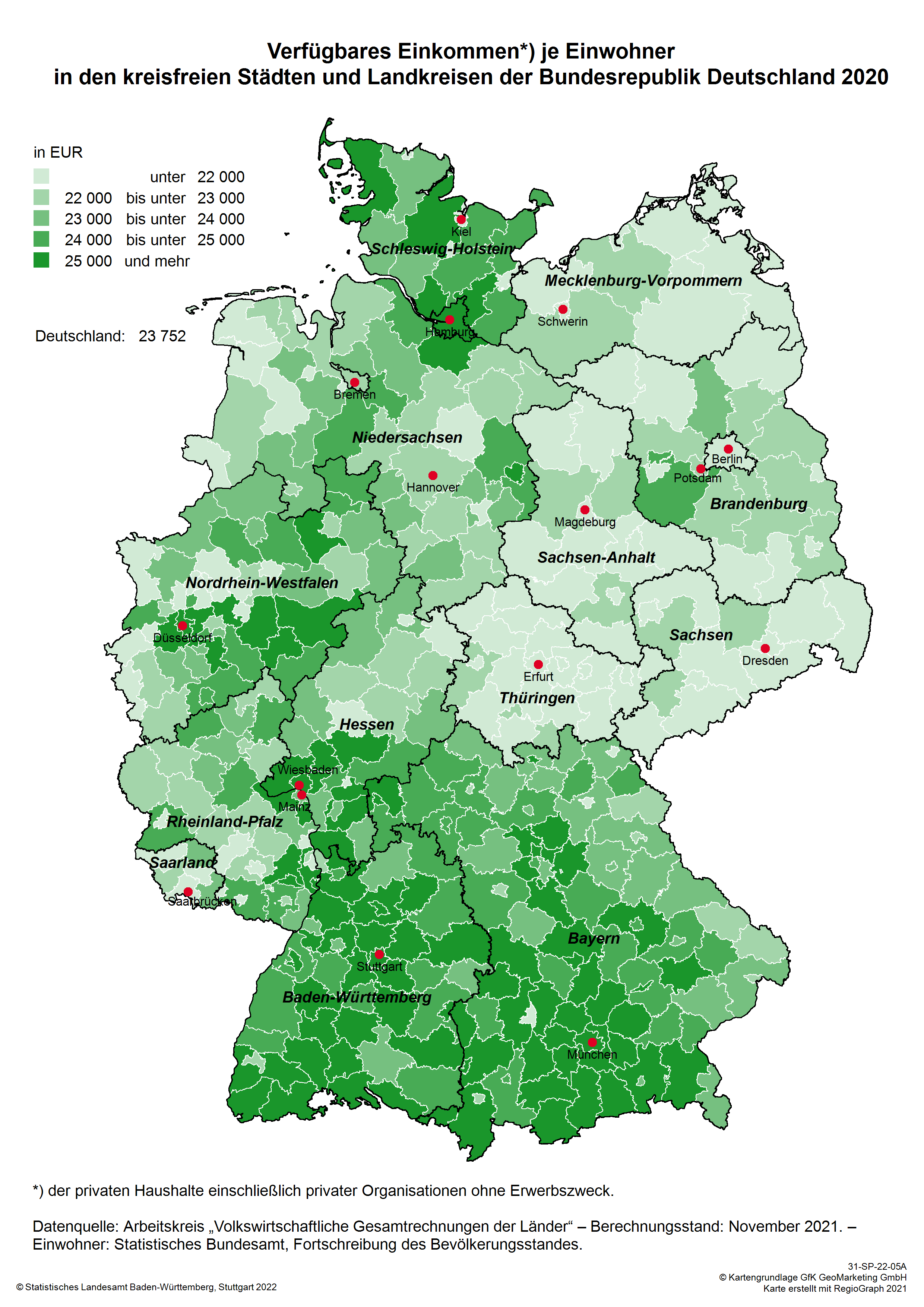 Einkommen (Kreise) Statistikportal.de