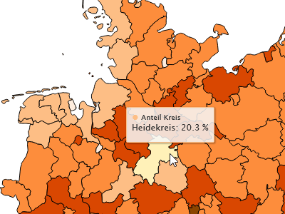 Ausschnitt der Karte Elterngeld