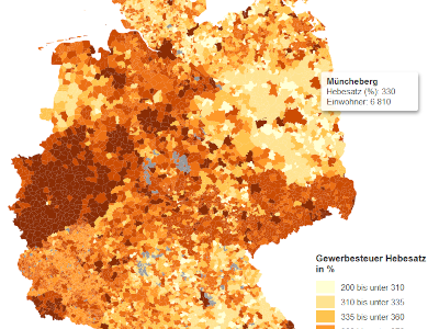 Ausschnitt Karte Hebesätze