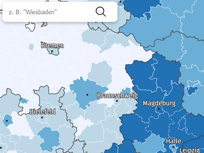 Kartenausschnitt Kindertagesbetreuung