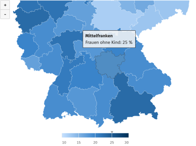 Aussschnitt der Karte Frauen ohne Kinder