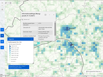Karte Georeferenzierte Bevölkerungszahlen
